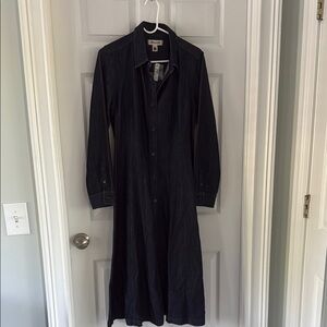 Madewell Dark Denim Long Sleeve Shirt Dress